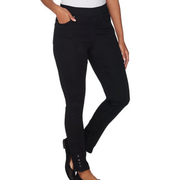 knit denim pull on jeans